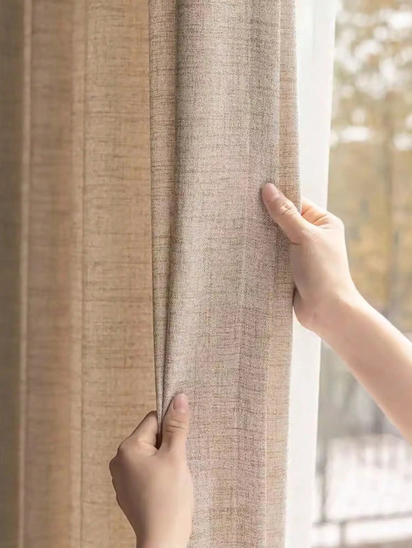 Natural wood wind light transmission Bedroom Window Curtain