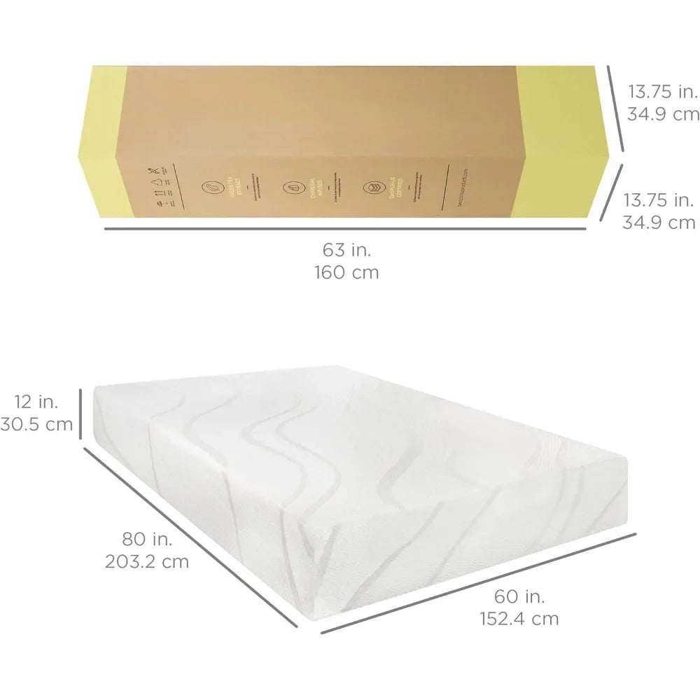 Green Tea Charcoal Cooling Gel Memory Foam Mattress