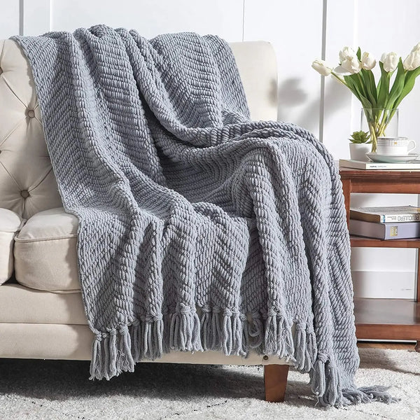 Bedsure Grey Throw Blanket for Couch