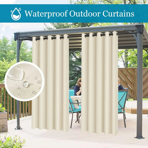 Outdoor Waterproof Patio Indoor Blackout Curtain