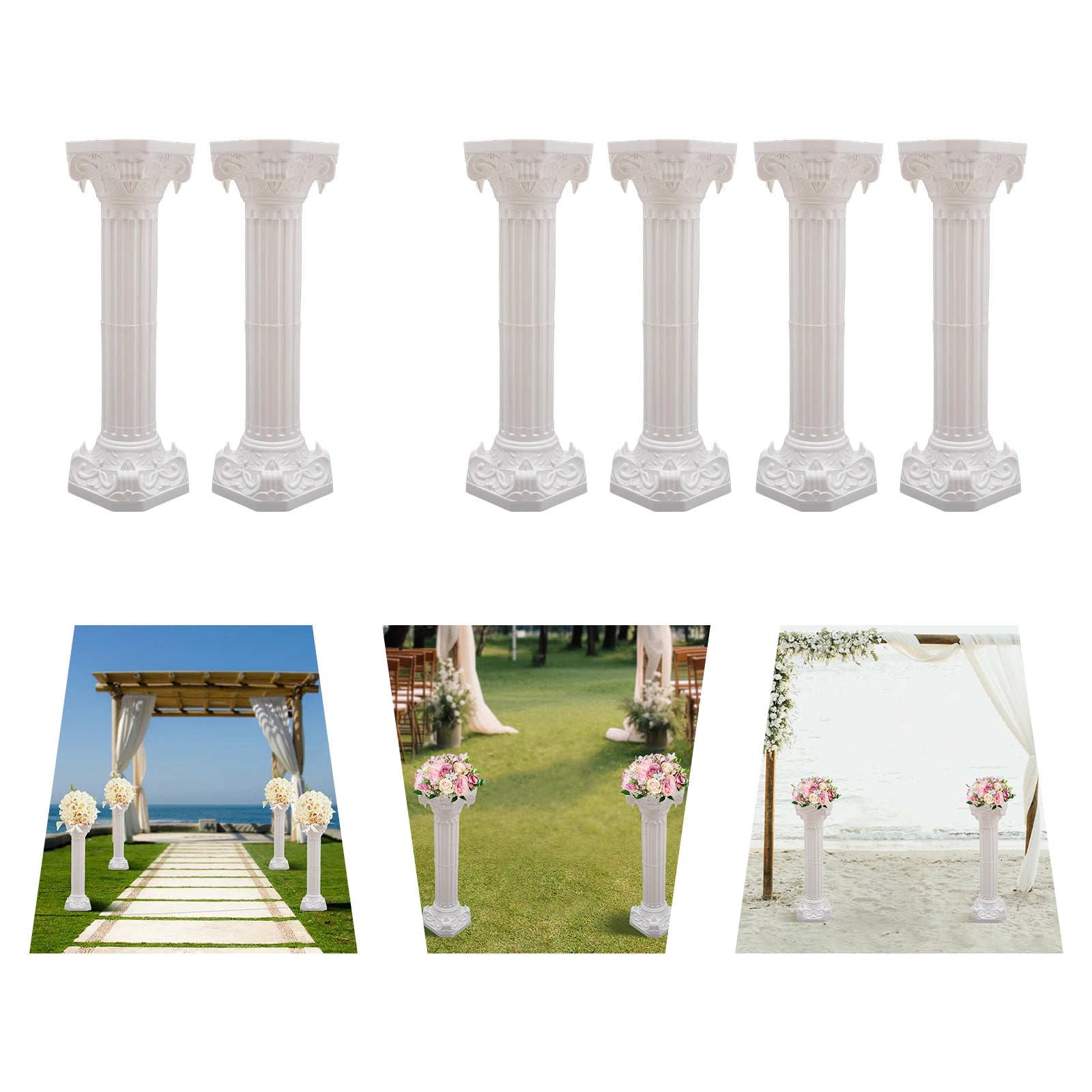 Nordic Style Roman Pillar Candlestick Resin Column Statue