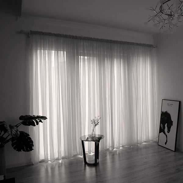 Voile Window Curtain Solid Color High Quality Simple Curtains
